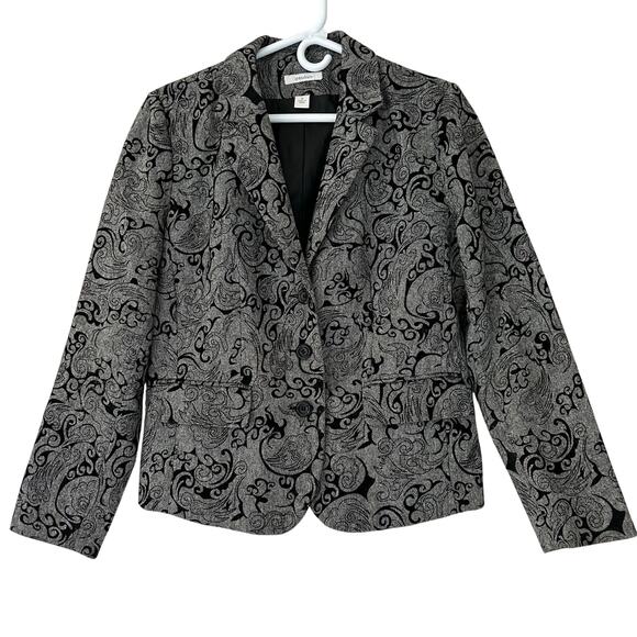 Vintage Dressbarn burn out velvet blazer jacket Y2K whimsigoth academia gothic M - Picture 1 of 15